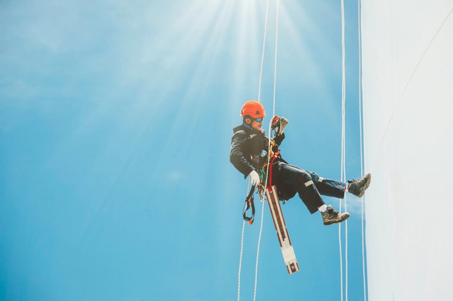 Gebouw werken op hoogte